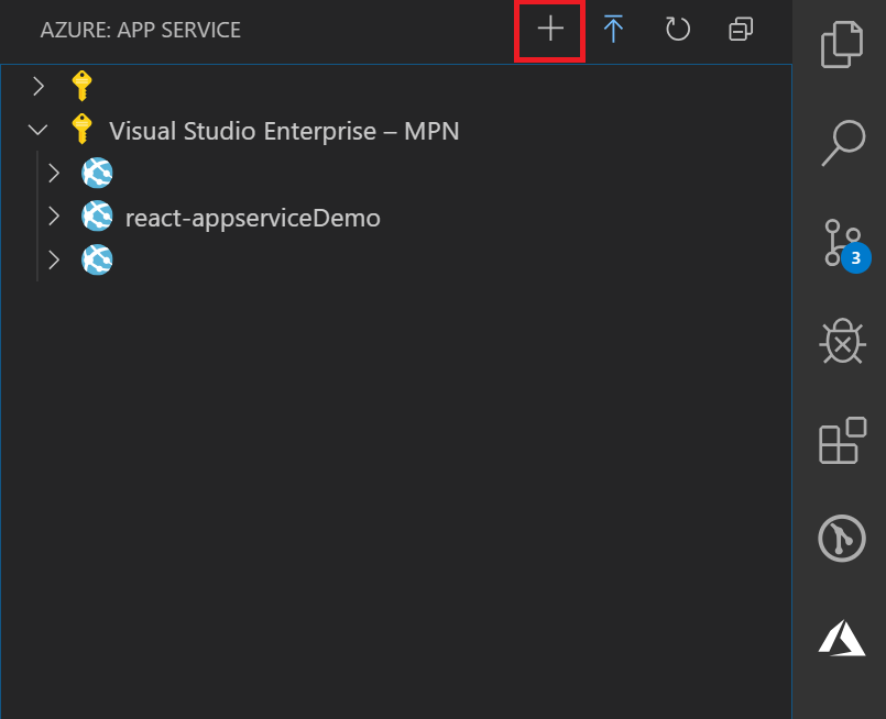 Selecting Azure App Service tab and Creating new web app.png