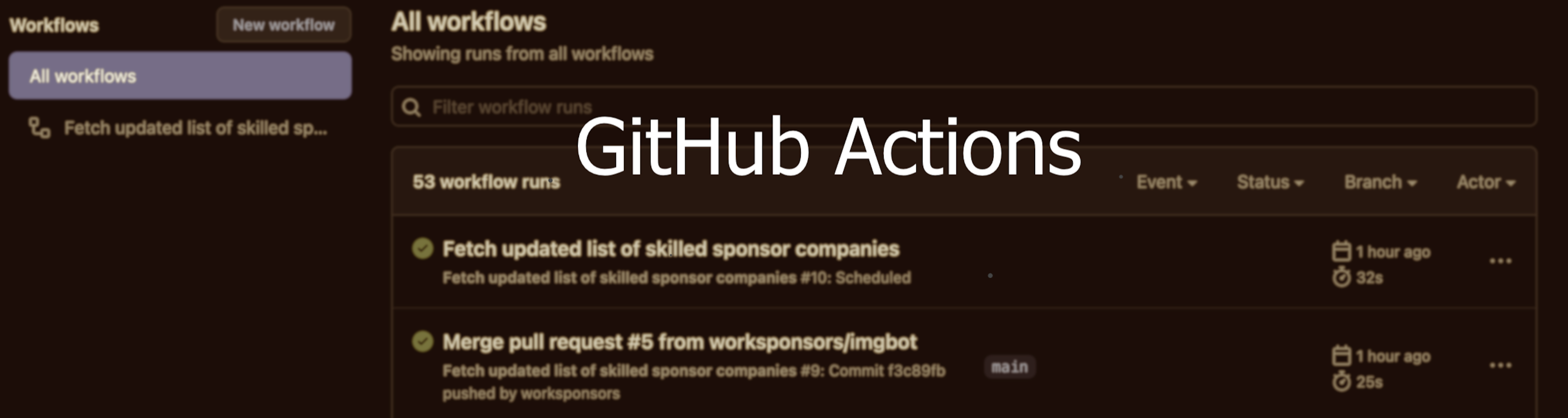 Using GitHub Actions, not for deployments...